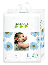 Load image into Gallery viewer, babywipes_nateen_canada_premium_diapers_biodegradable_sustainable_ecoliving_ecofriendly_toronto_size_large_64_units
