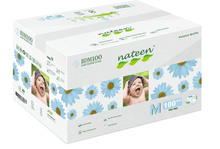 Load image into Gallery viewer, baby wipes nateen canada premium diapers biodegradable sustainable eco-living ecofriendly Toronto size medium 100
